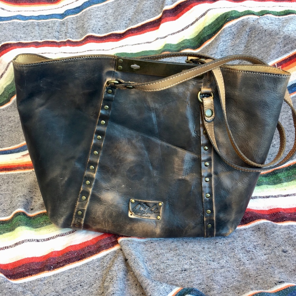 Distressed Brown Leather Patricia Nash Tote
